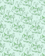 Art Nouveau Green Floral Vines Rug