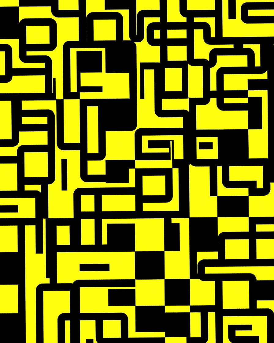 Bold Geometric Maze Pattern Rug