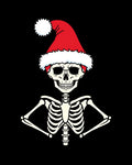 Festive Red Santa Hat Skeleton Icon Rug