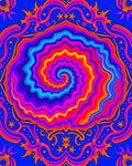 Vibrant Psychedelic Swirl Star Rug
