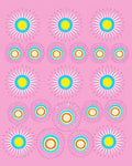 Whimsical Floral Sunburst Design Rug