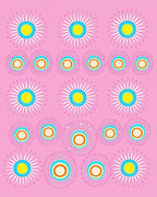 Whimsical Floral Sunburst Design Rug