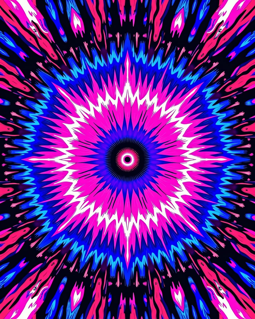 Vibrant Radial Burst Pattern Rug