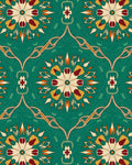 Art Nouveau Floral Medallion Pattern Rug