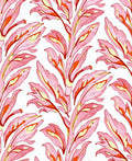 Coral Pink Leafy Branch Pattern Rug
