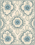 Classic Blue Floral Medallion Pattern Rug