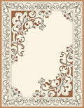 Elegant Scrollwork Floral Border Design Rug