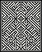 Black White Geometric Abstract Maze Rug