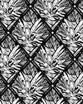 Dramatic Linear Floral Diamond Pattern Rug