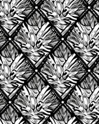 Dramatic Linear Floral Diamond Pattern Rug