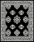 Classic Black White Floral Medallion Rug