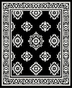 Classic Black White Floral Medallion Rug