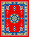 Red Yellow Blue Mandala Border Design Rug