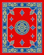 Red Yellow Blue Mandala Border Design Rug