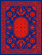 Ornate Floral Red and Blue Rug