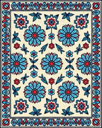 Bold Floral Medallion Pattern Rug