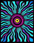 Vibrant Electric Sunburst Pattern Rug