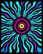 Vibrant Electric Sunburst Pattern Rug