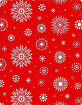 Crimson White Snowflake Scattered Rug