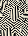Abstract Geometric Black Stripe Pattern Rug