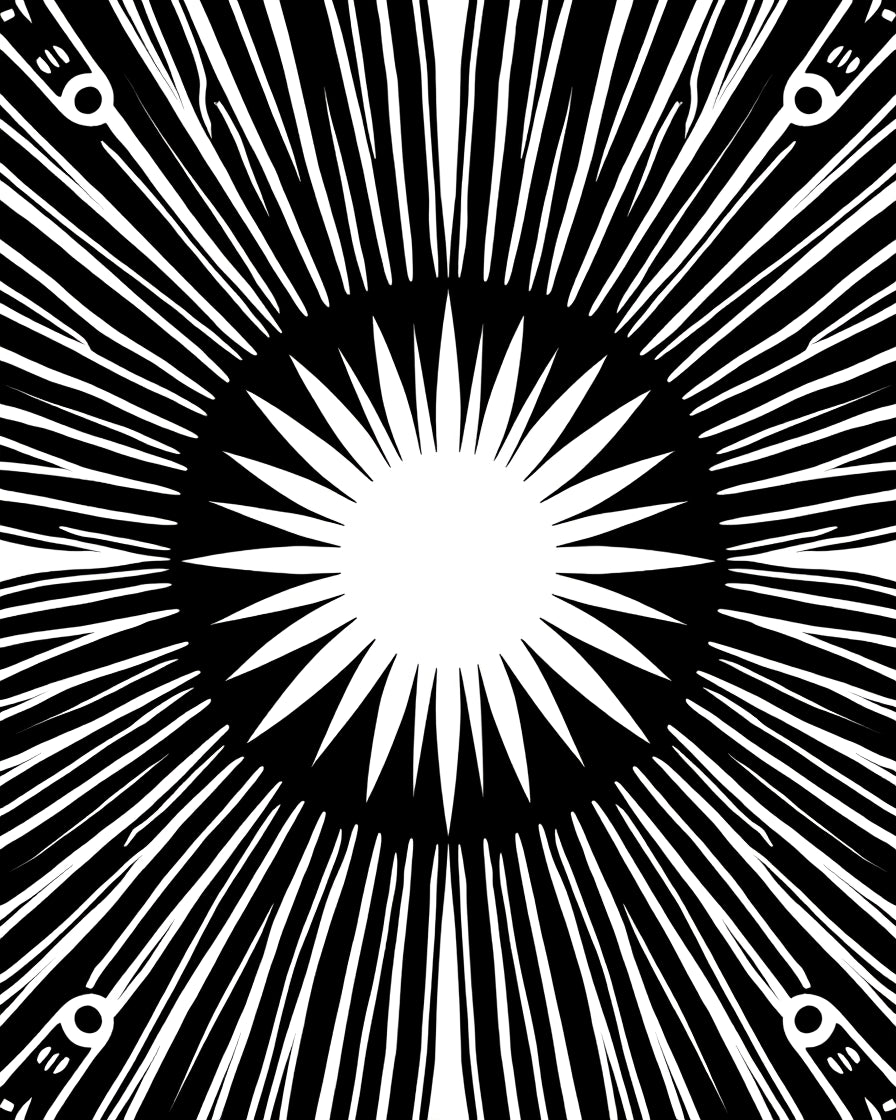 Bold Sunburst Abstract Pattern Rug