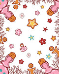 Pink and Orange Whimsical Cookie Stars Rug