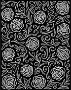 Black White Rose Swirl Pattern Rug