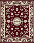 Ornate Floral Scrollwork Patterned Rug