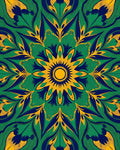 Radiant Geometric Floral Starburst Rug