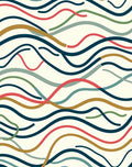 Abstract Wavy Lines Pattern Rug
