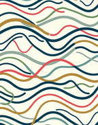 Abstract Wavy Lines Pattern Rug