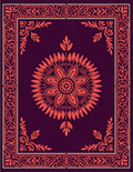 Rich Floral Medallion Border Pattern Rug