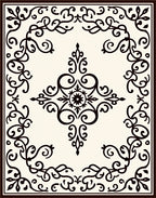 Classic Baroque Floral Scrollwork Rug