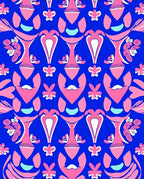 Pink Abstract Floral Symmetry Rug