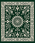 Elegant Floral Medallion Border Design Rug