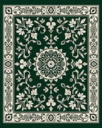 Elegant Floral Medallion Border Design Rug