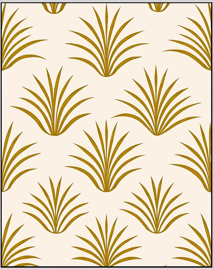 Art Deco Golden Fan Grass Rug