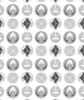 Monochrome Circular Emblem Pattern Rug