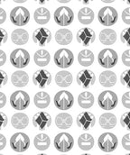 Monochrome Circular Emblem Pattern Rug