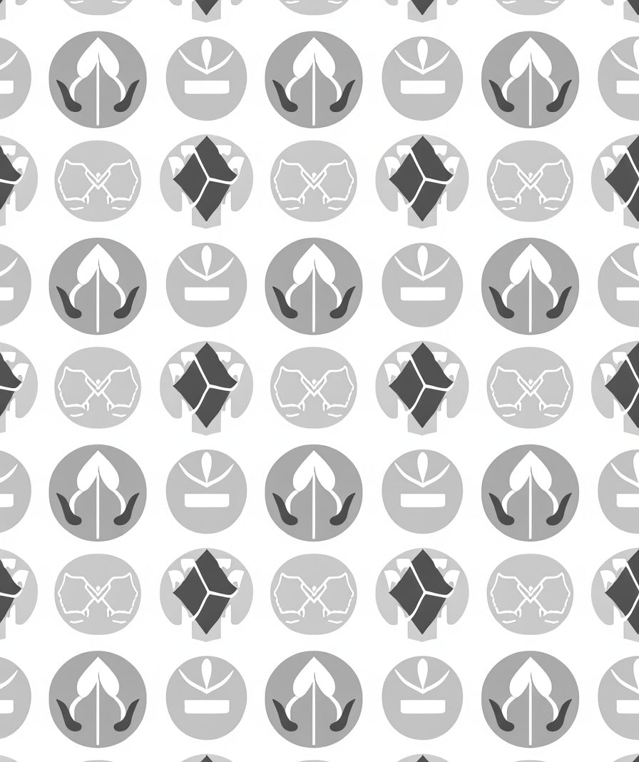 Monochrome Circular Emblem Pattern Rug