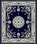 Antique Mandala Floral Border Design Rug