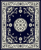 Antique Mandala Floral Border Design Rug
