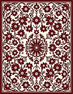 Intricate Floral Vine Mandala Design Rug