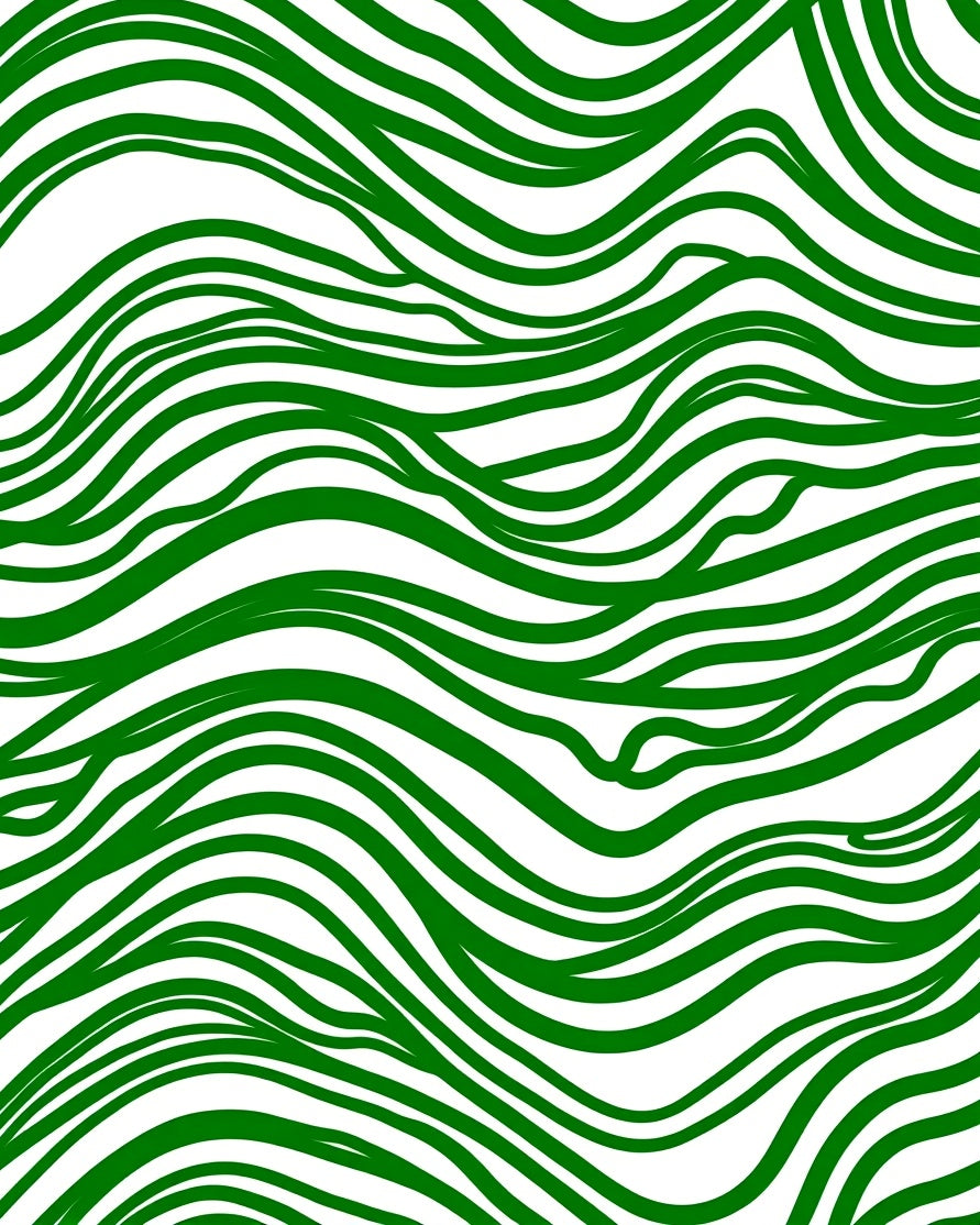 Green Flowing Abstract Organic Pattern Rug