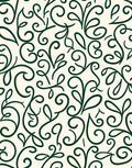 Dark Green Vine Swirl Pattern Rug
