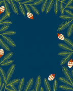 Deep Blue Pine Cone Spruce Branches Rug