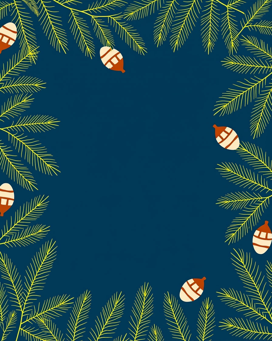 Deep Blue Pine Cone Spruce Branches Rug