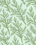 Green Leafy Branch Pattern Rug