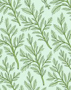 Green Leafy Branch Pattern Rug