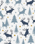 Woodland Reindeer And Trees Pattern Rug